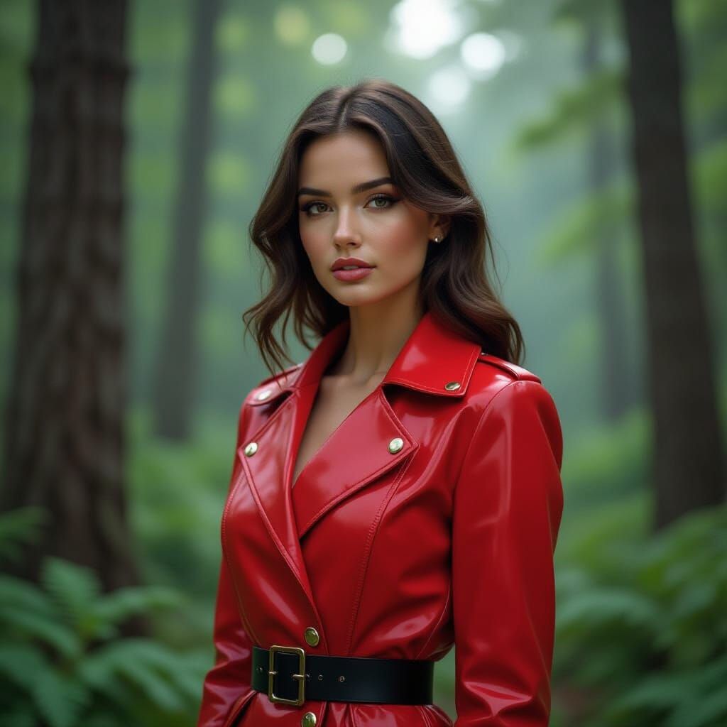 Cyberpunk Girl in Bioluminescent Forest, 8K