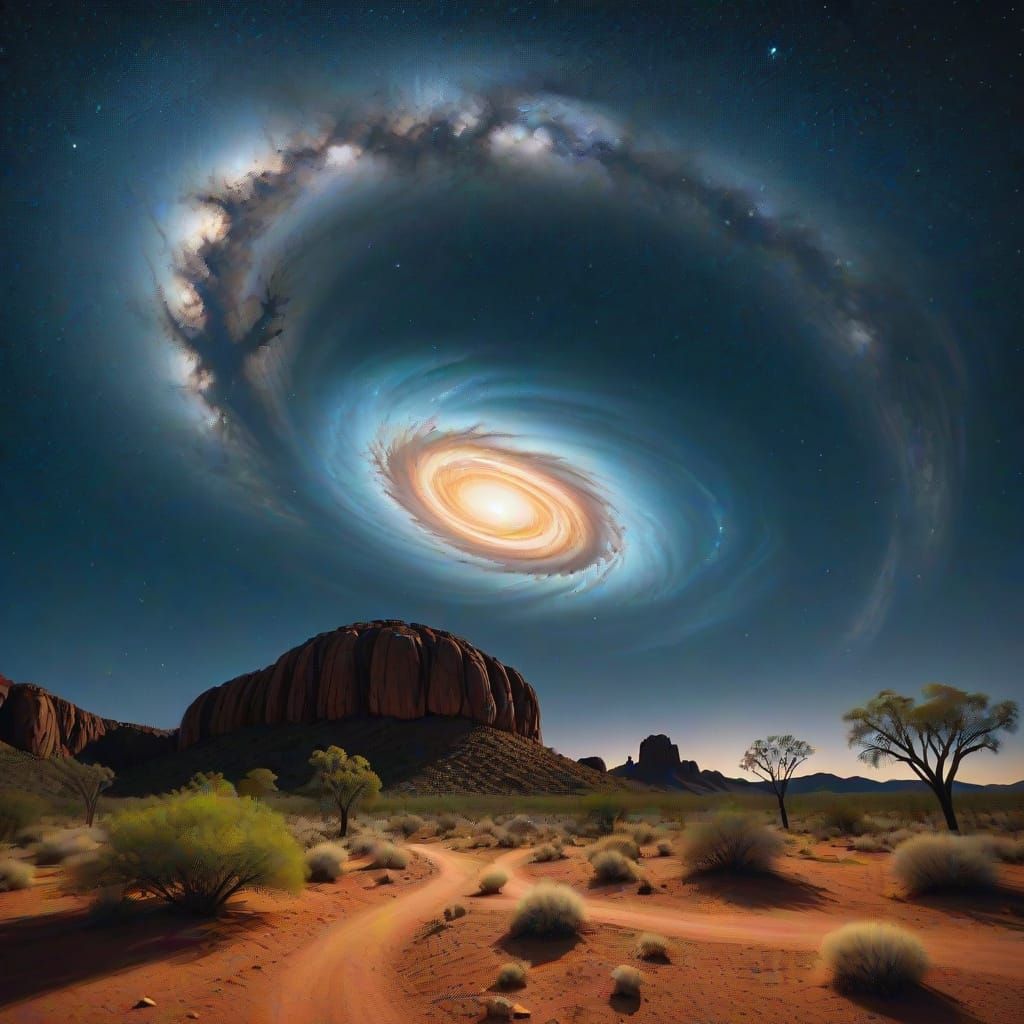 Luminous Spiral Cloud Over Alice Springs, Australia