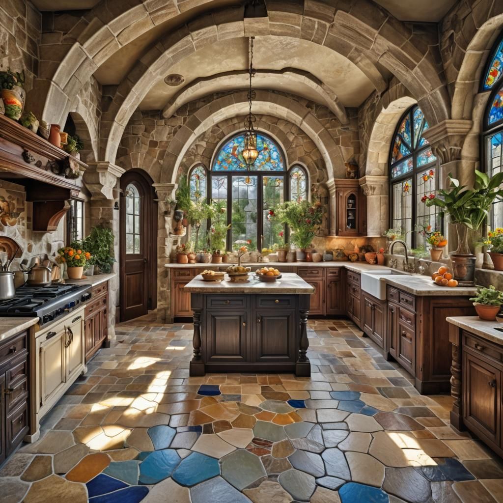 Italian Renaissance Revival Fantasy Kitchen