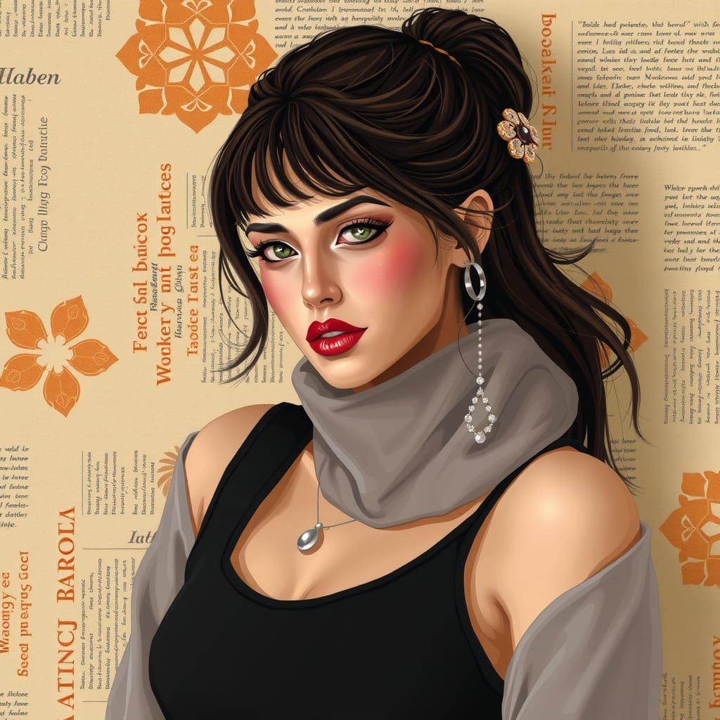 Surreal Woman Portrait as Digital Art