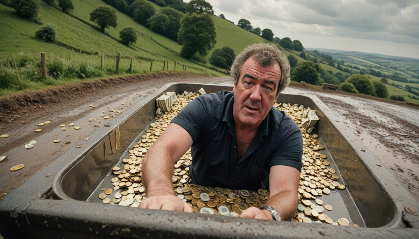 Jeremy Clarkson in a money bath