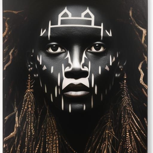 Aboriginal art inspired portrait I (Australia)