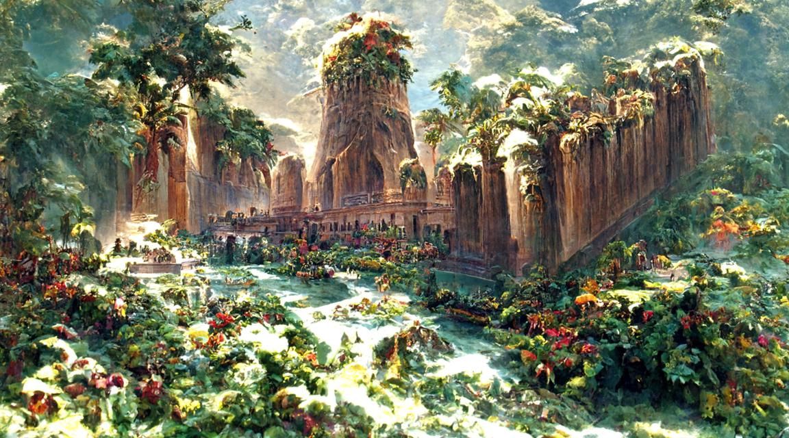 Hanging Gardens of Babylon: Bierstadt and Brown Style