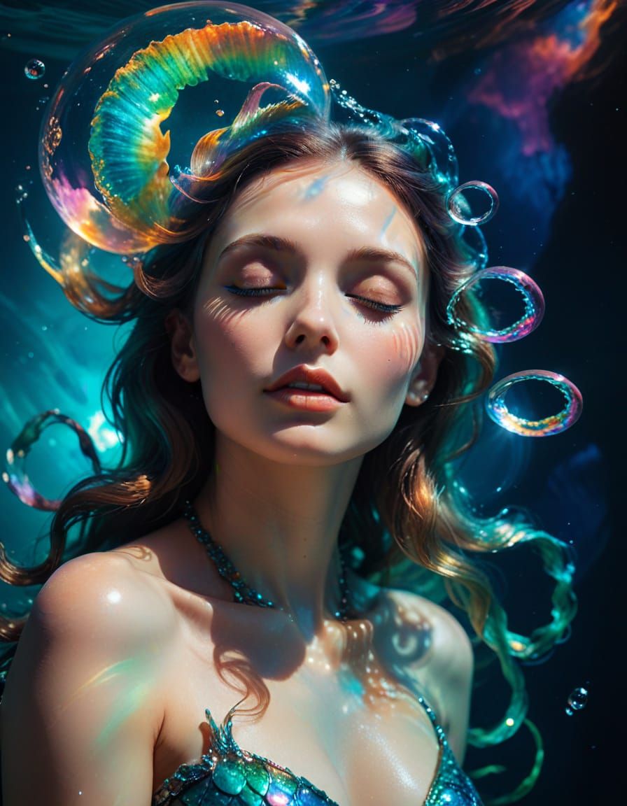 Venusian Mermaid Transcends Gas Giant's Cosmic Realm