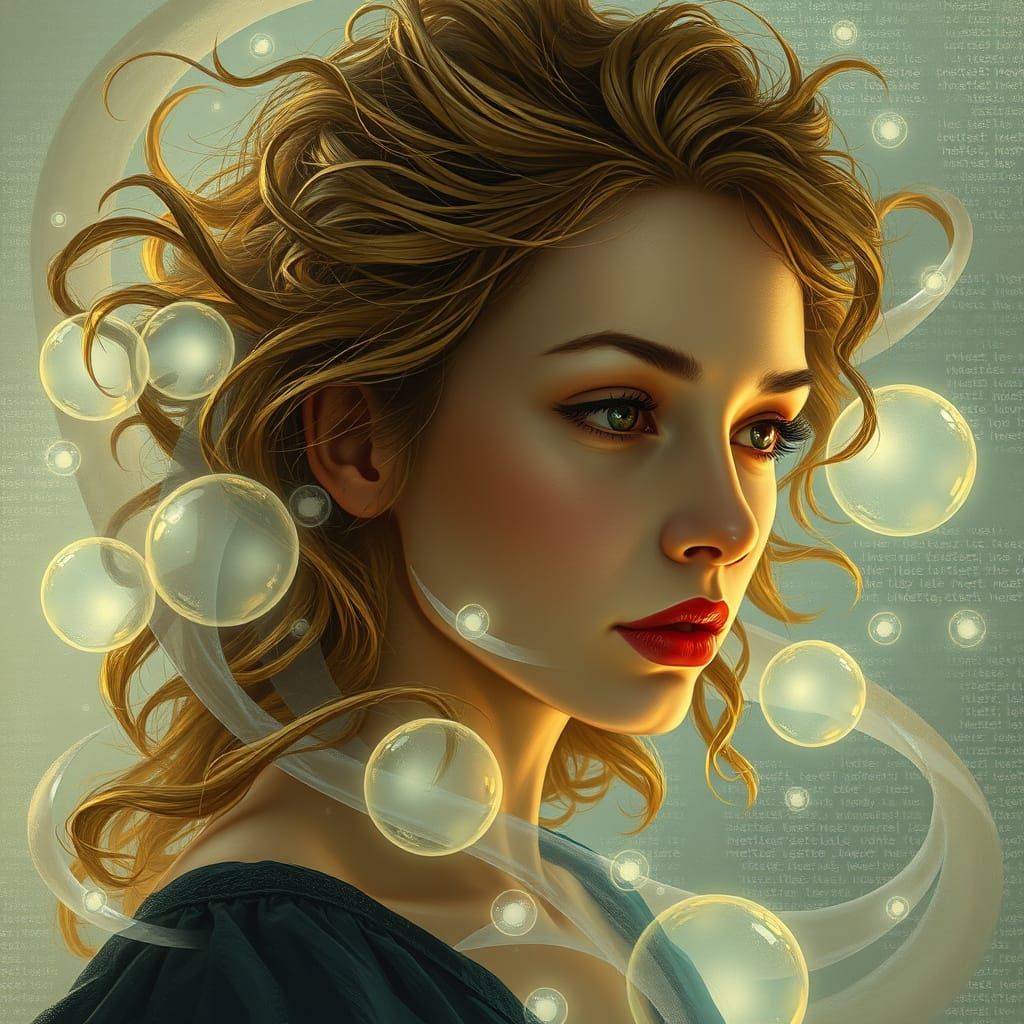 Woman Lost in Timeless Whispers of the Past, Present, and Fu...