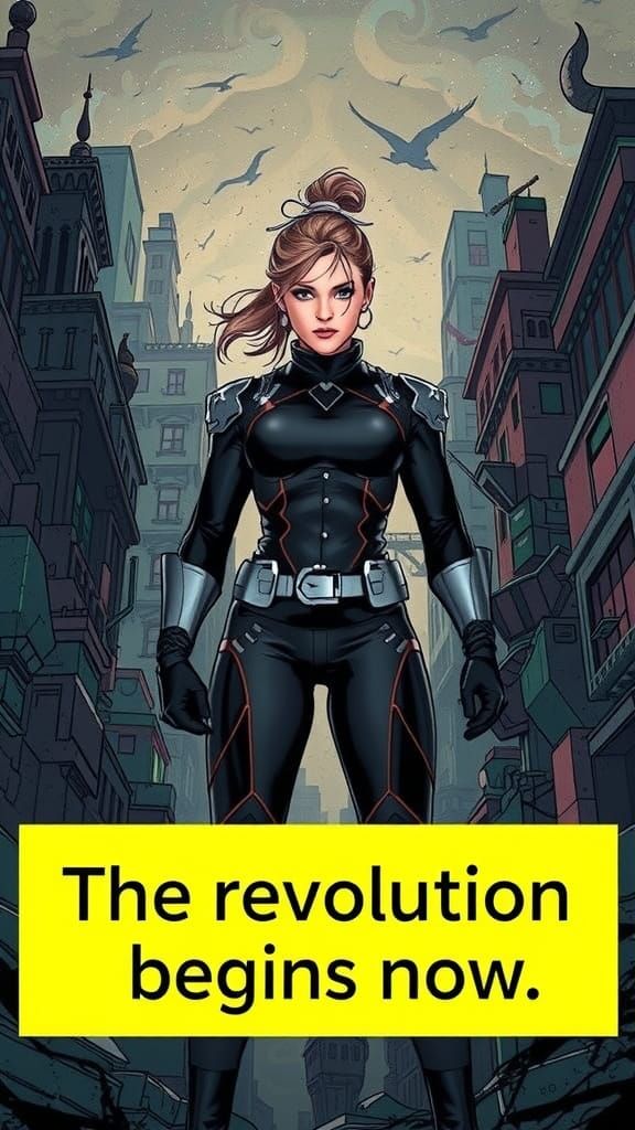 Woman in Dreamlike Landscape, Bold Brushstrokes