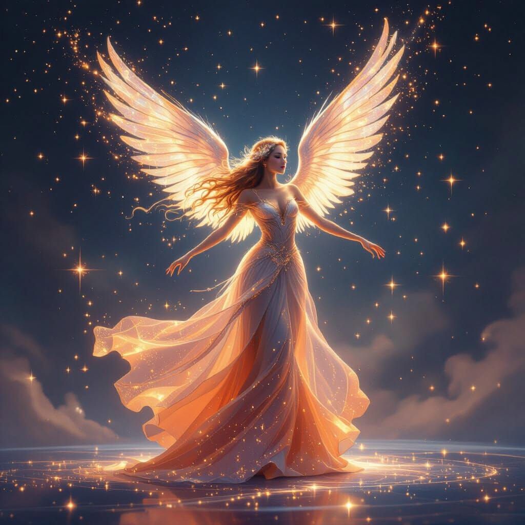 Celestial Being's Enchanting Dance on Cosmic Stage