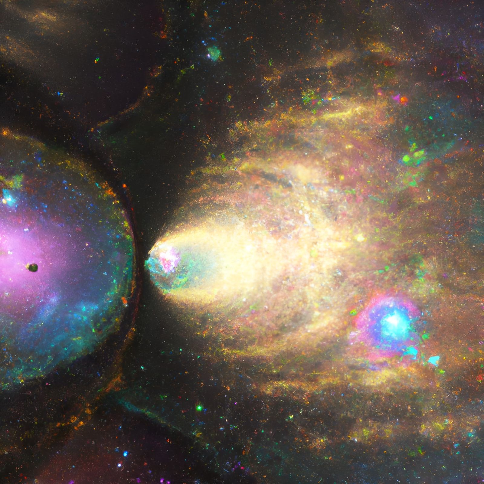 Intricate Space-Time Mural in 3D