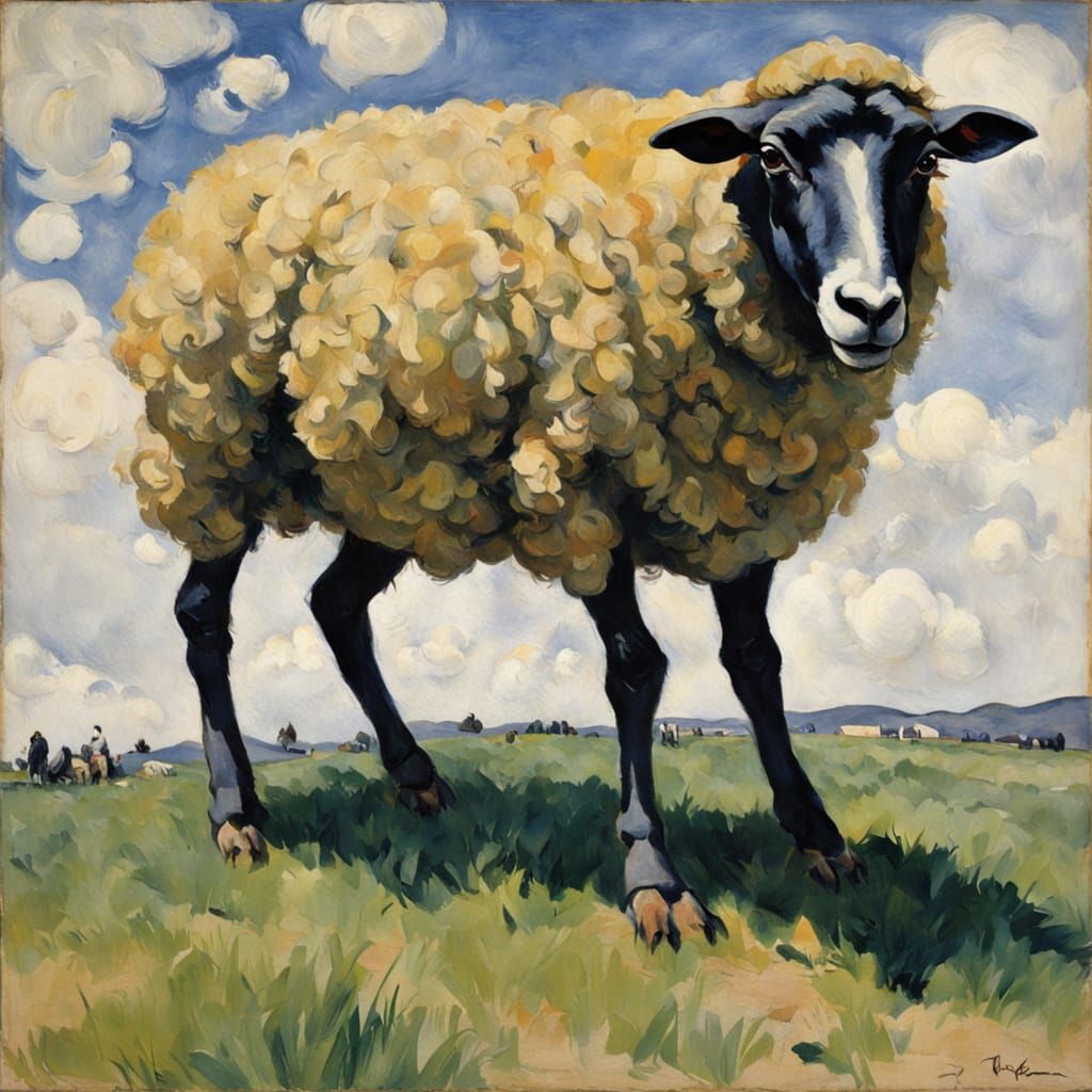 Revolutionary Sheep: Twisted Art Inspired by Post-Impression...