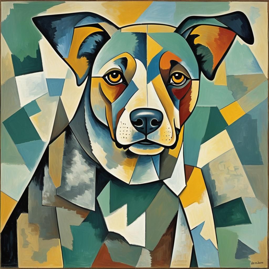 Cubism paintings of a dog, Georges Braque