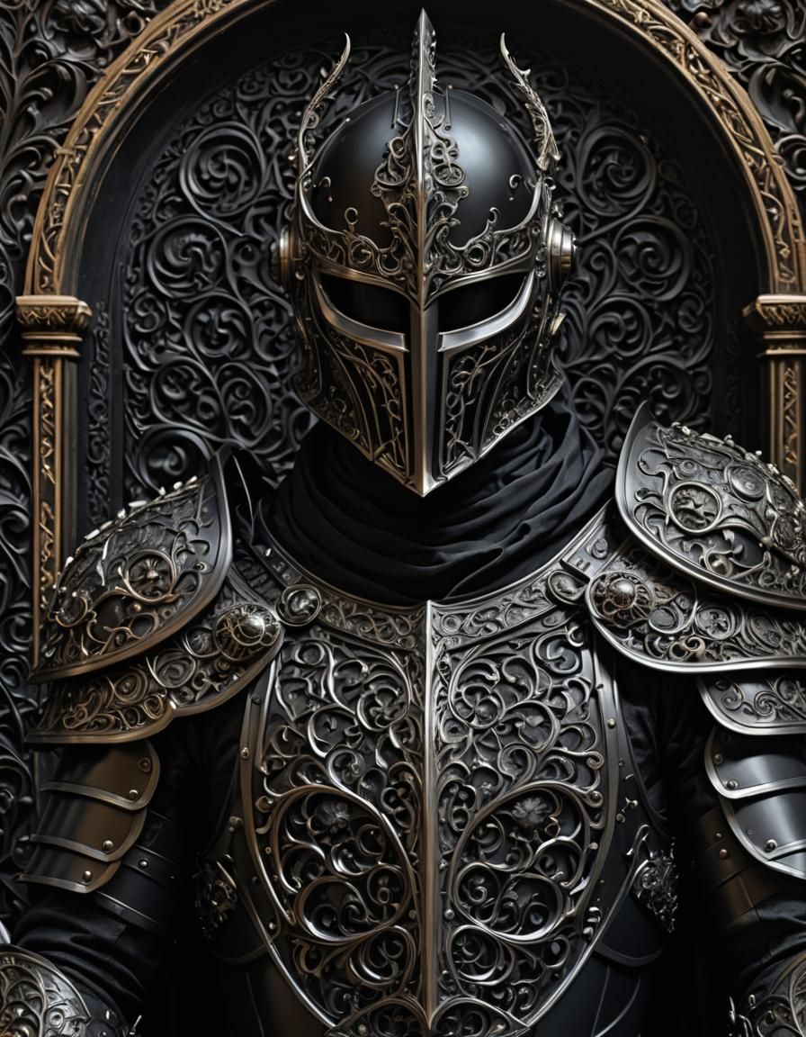 Obsidian Knight in Gothic Art Style