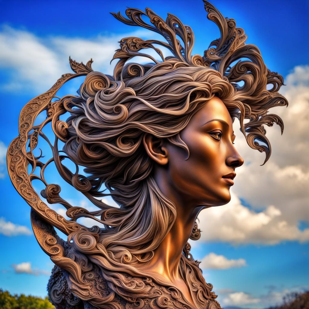 Wind Kinetic Sculpture in Hyperrealistic Style
