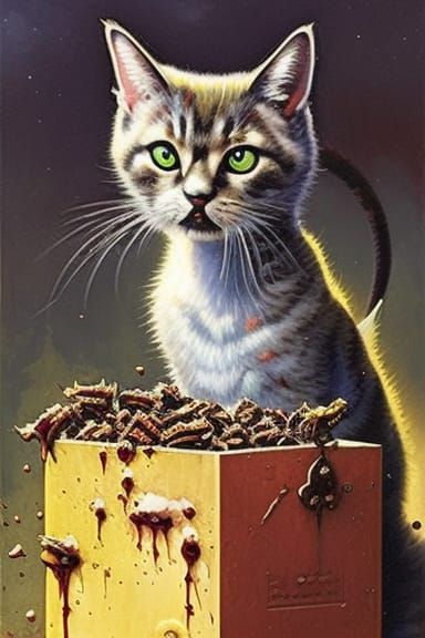 Zombie Cats Stuffing Box: Crayon Caricature