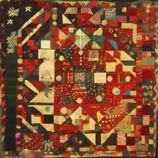 Colorful Patchwork Face in 3D