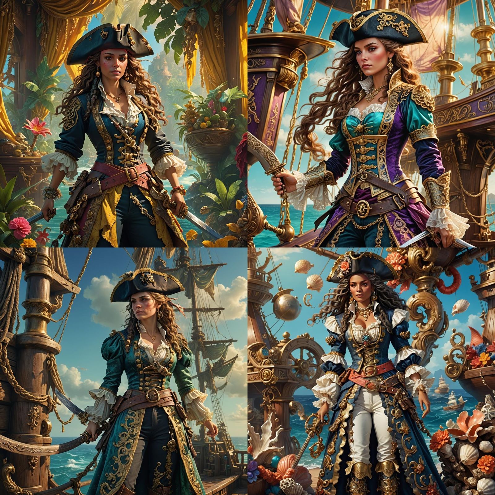 Nautical Rococo Pirate Concept Art