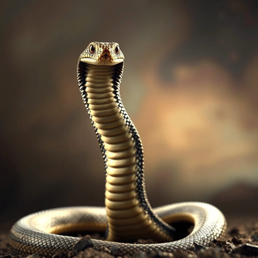 Detailed Cobra Snake in Splash Art Style