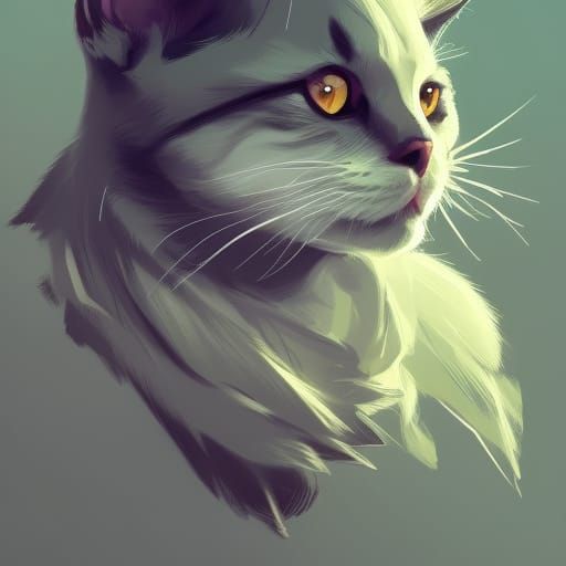 Hyperdetailed Cat Portrait in Dynamic Lighting