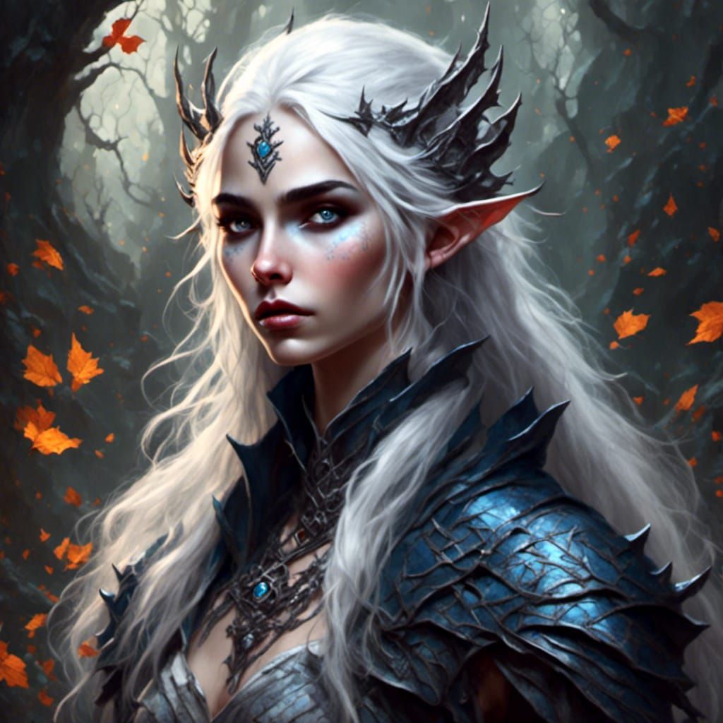 Drow Sorceress Casting Spell on Stones