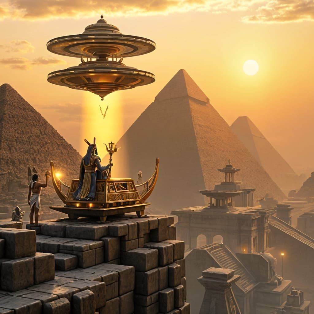 Ancient Egyptians Build Pyramids with Sci-Fi UFOs in Breatht...