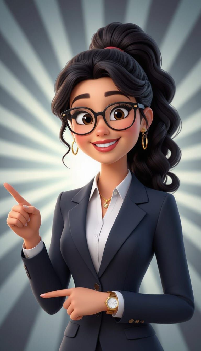 Young Professional in Pixar-Inspired 3D Digital Art