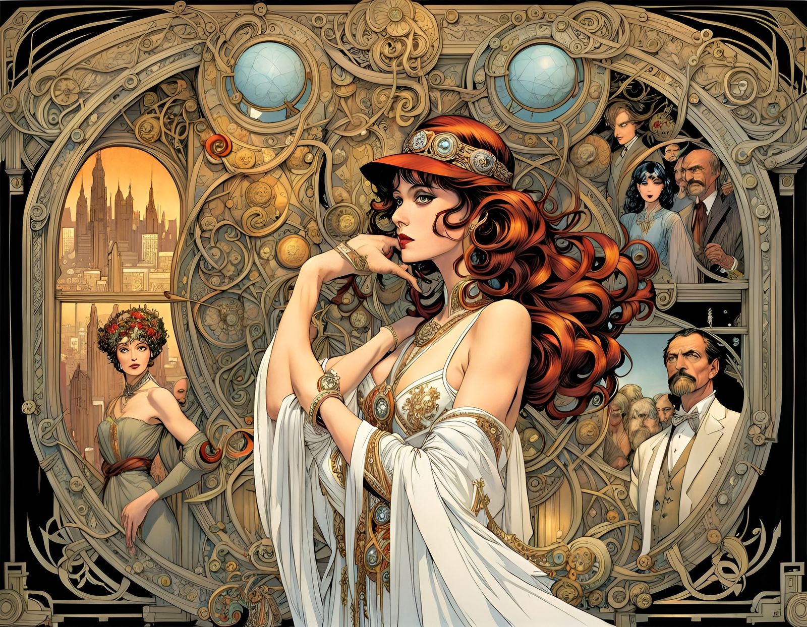 Art Nouveau Comic Book Page