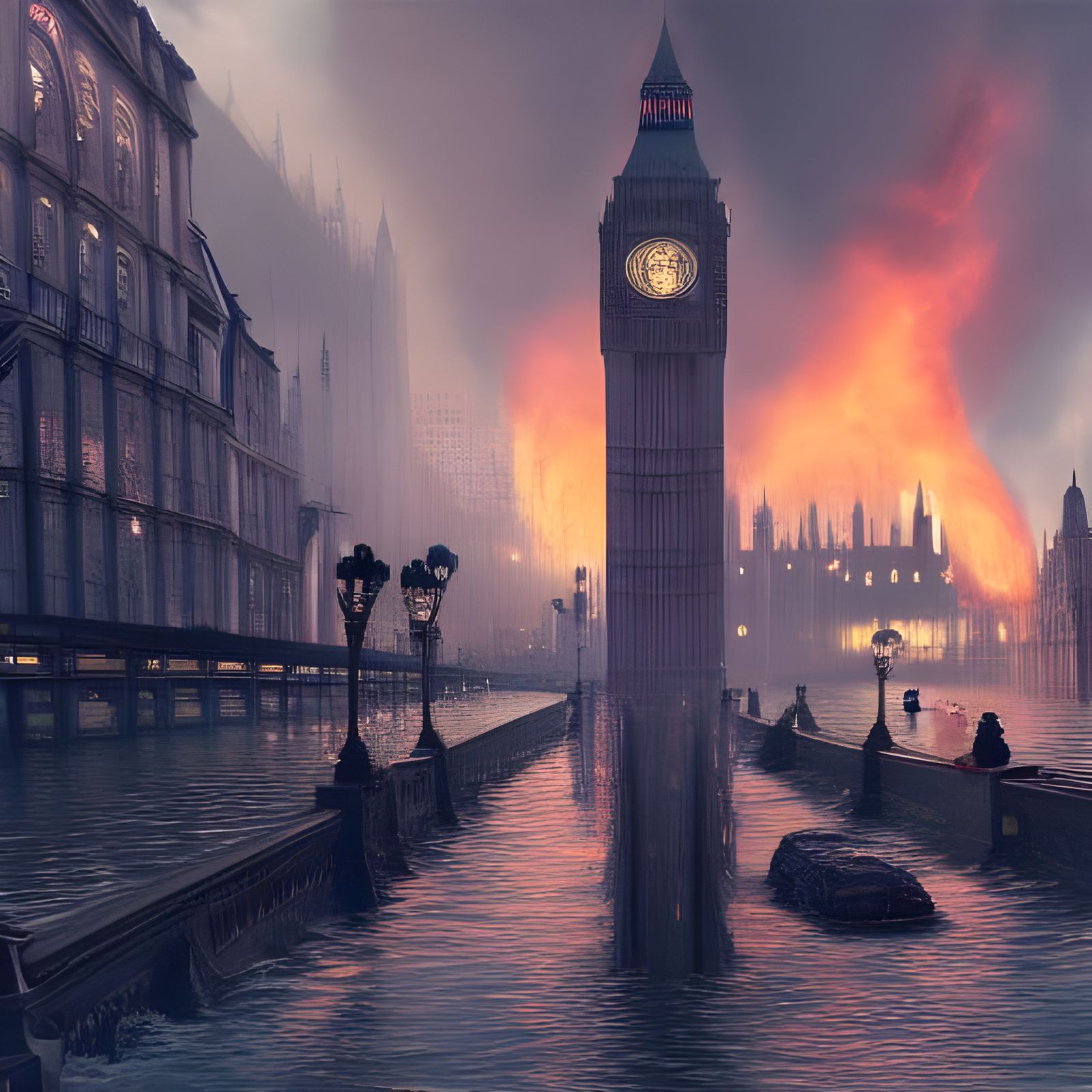 Fantasy London on Fire: Cel-Shaded CGI Masterpiece