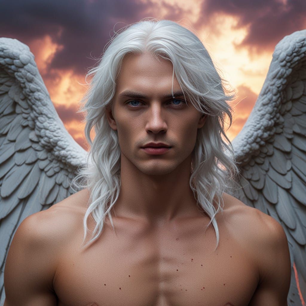 Dark Angel's Passionate Moment with Lilith in Stormy Crimson...