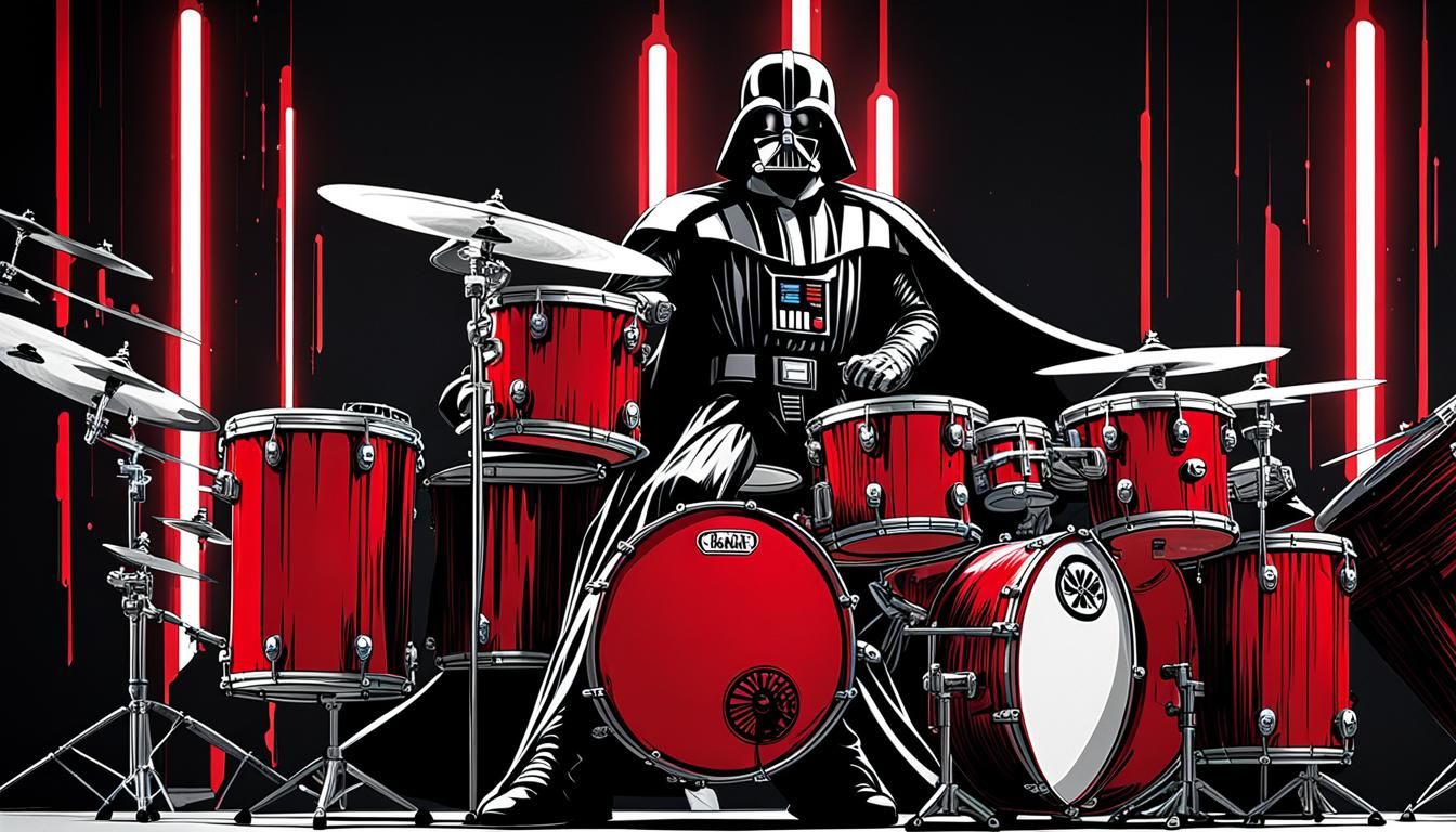 Punk Darth Vader Drumming on Death Star