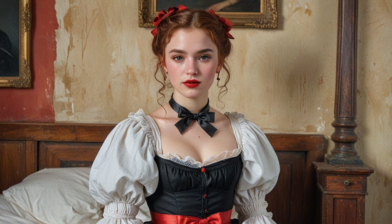 Elegant 19th-Century Beauty with Luscious Red Hair