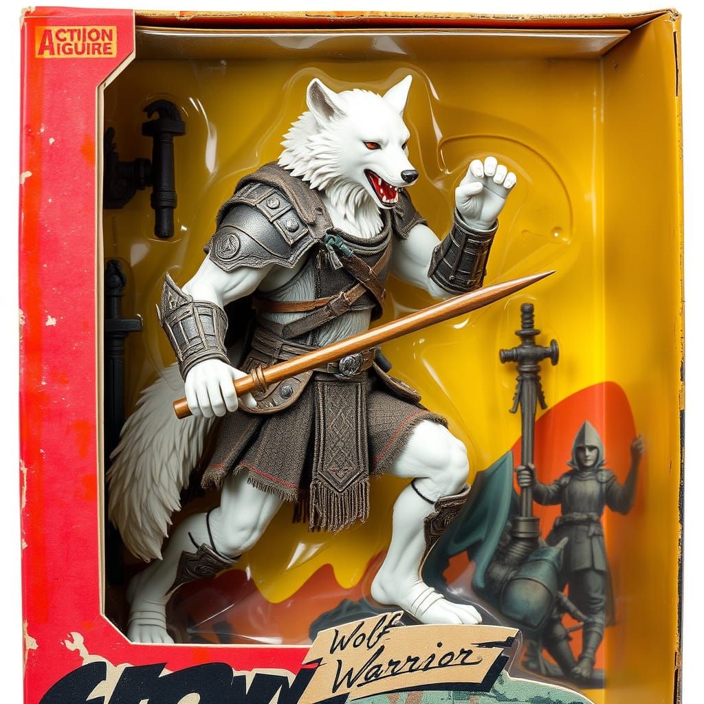 Cyberpunk Fantasy Action Figure in Vintage Packaging