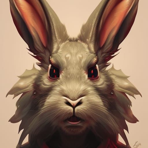 Demonic Rabbit Portrait in Eldritch Style