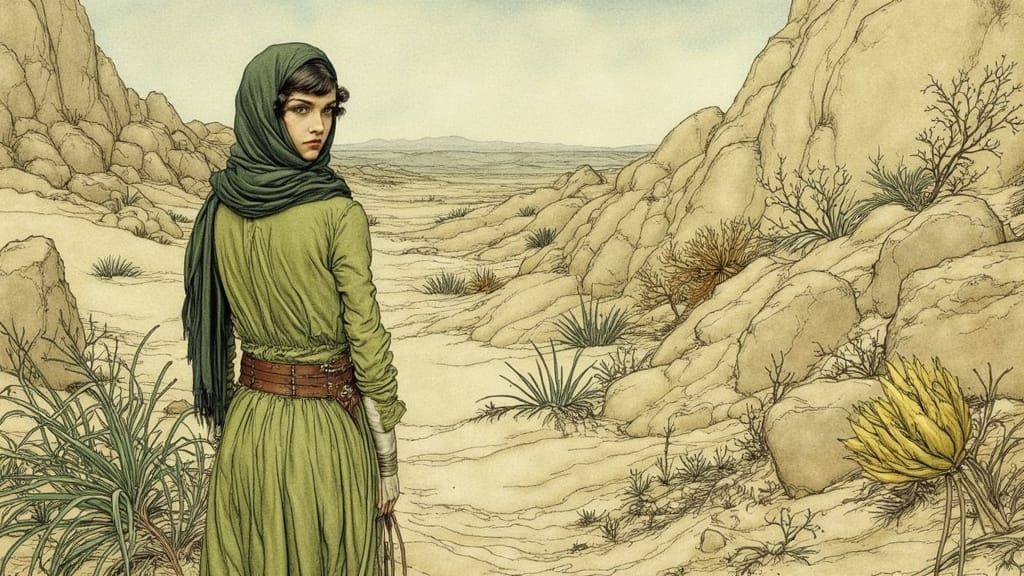Exotic Desert Girl: 19th Century Scientific Illustration