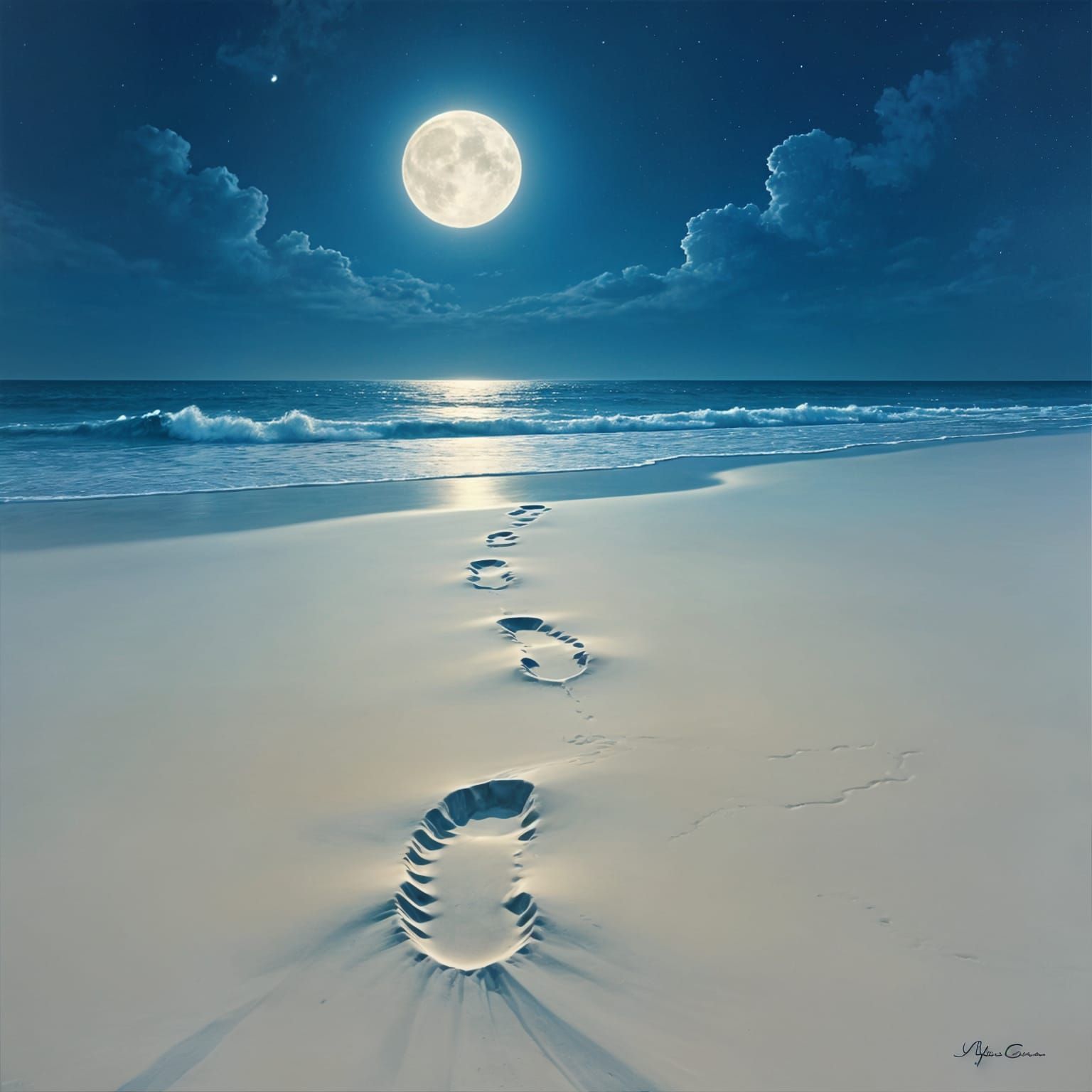 Mysterious Footprint in Ethereal Landscape