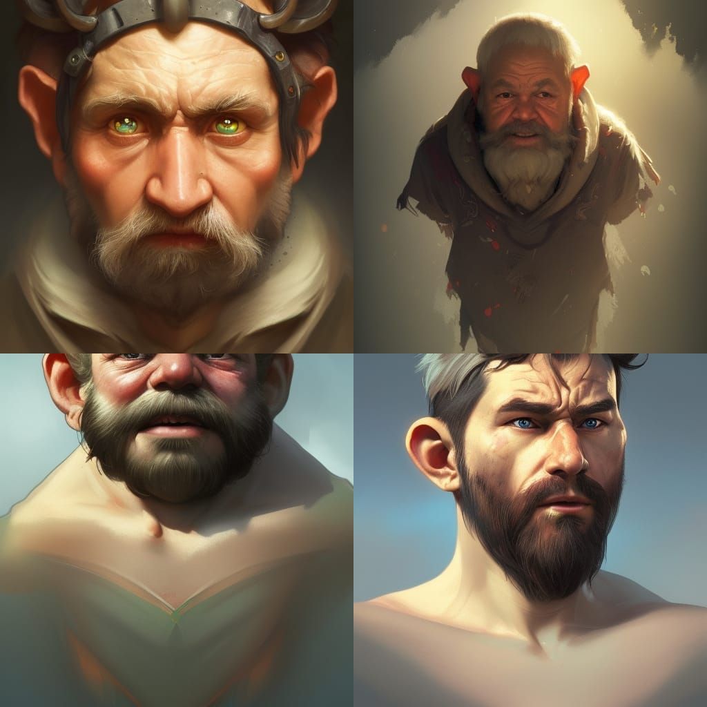 Deceased Gnome Portrait in Art Nouveau Style