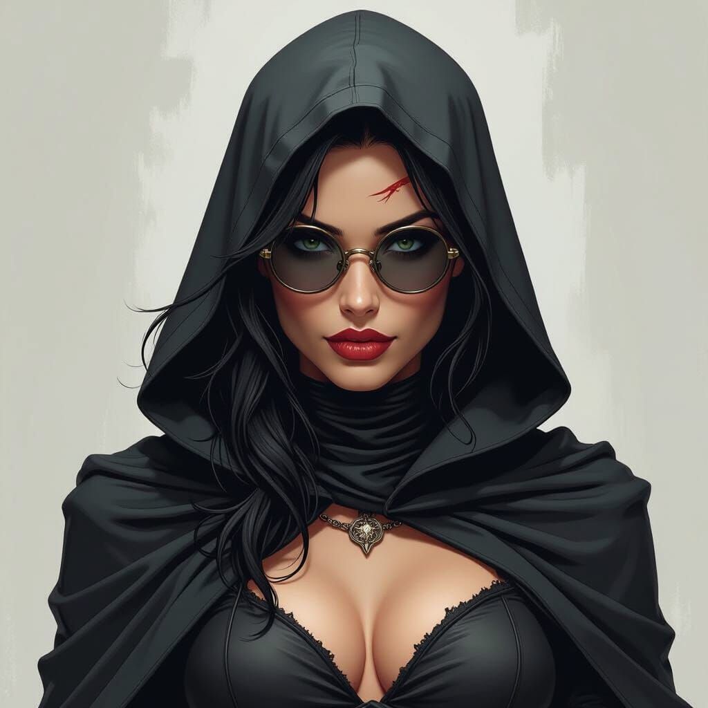 Dark Fantasy Rogue Assassin with Scar and Glasses