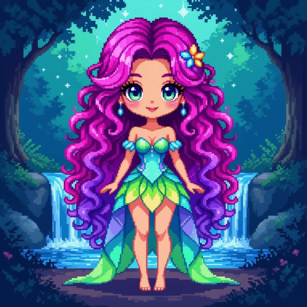 Chibi Pixel Art Character Sprite in SNES RPG Style