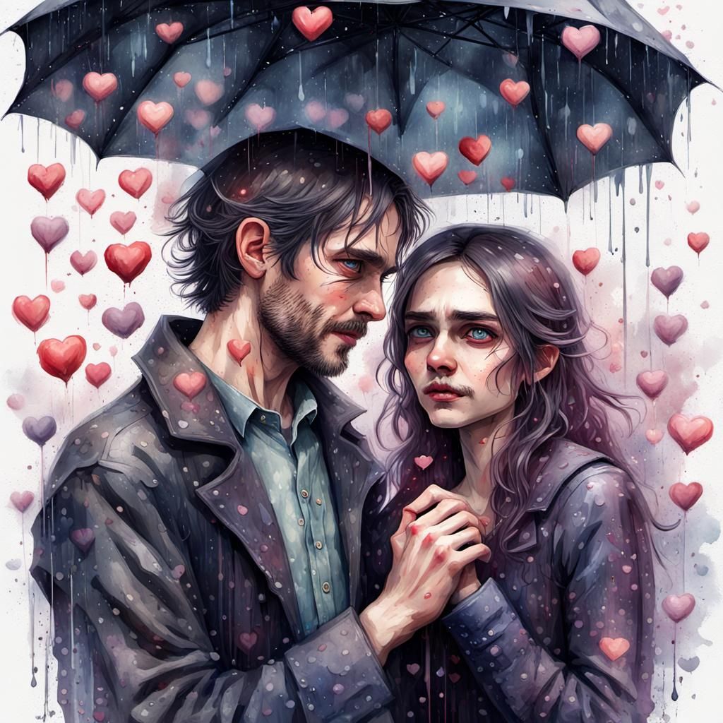 Dreamworks Style Engagement Scene with Lovehearts