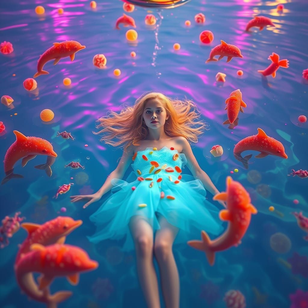 Soda Sea Dreamscape: Woman in a Candy World