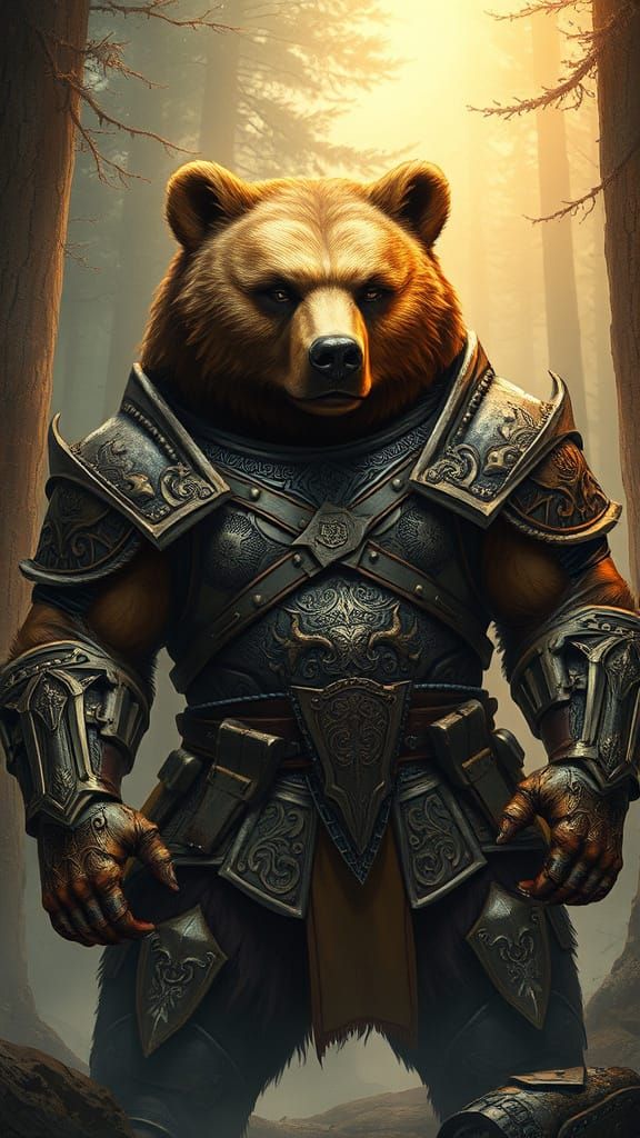 Majestic Medieval Brown Bear Warrior