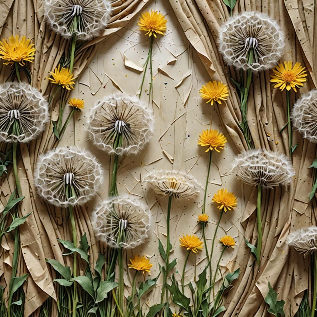 Dandelion Bedroom Drapes on Scrapbook Page