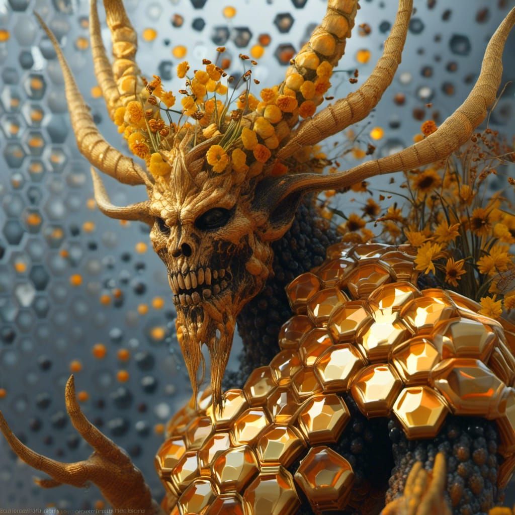 Banshee and Demon Lord Made of Hexagons