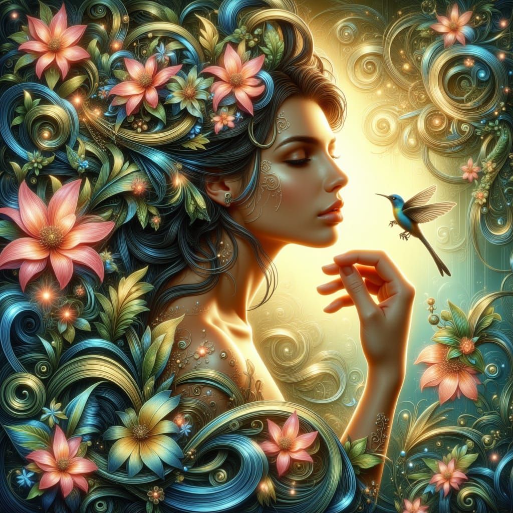 Ethereal Beauty in Art Nouveau Style