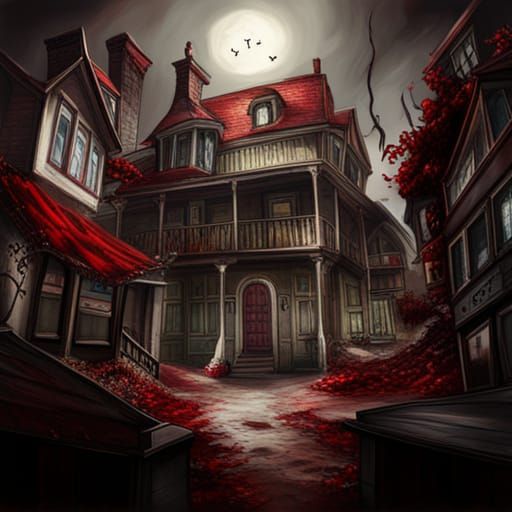 Bloody Poltergeist Haunts Asylum in Acrylic Horror Art