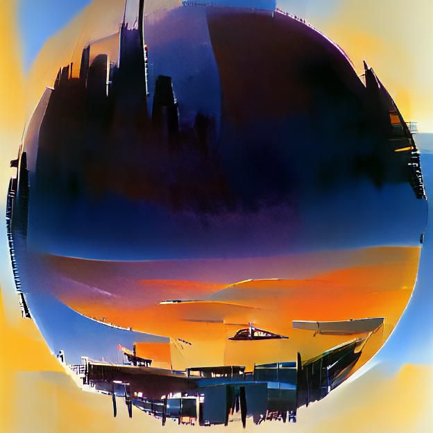Futuristic Cityscape Concept Art in Syd Mead Style