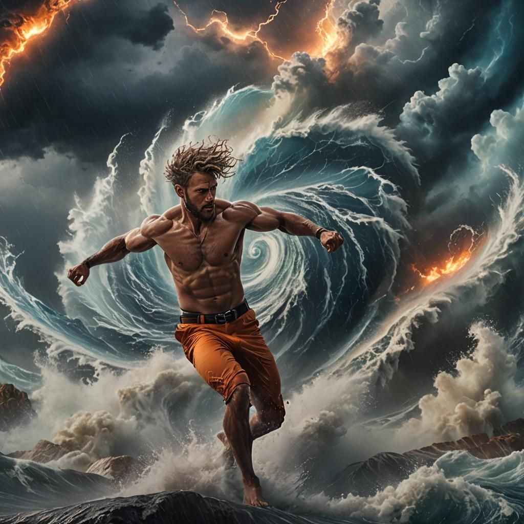 Man Dancing in Hurricane: Fantasy Concept Art
