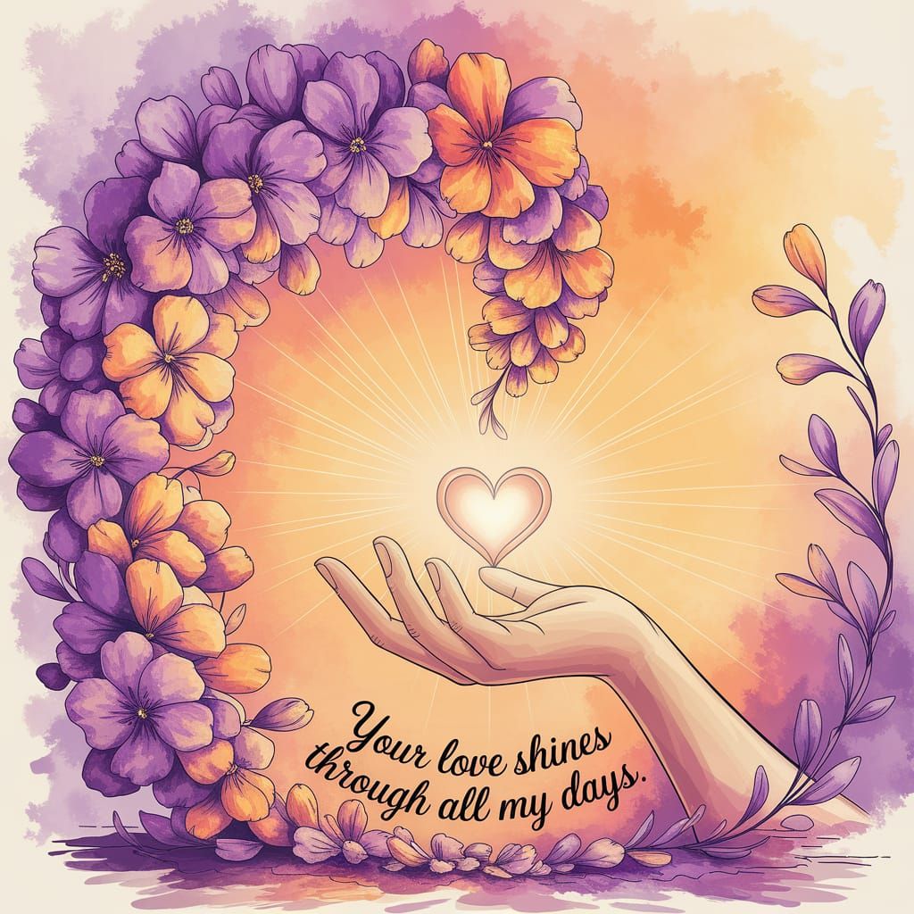 Gentle Strength Illuminates a Dreamy Floral Landscape in Sun...