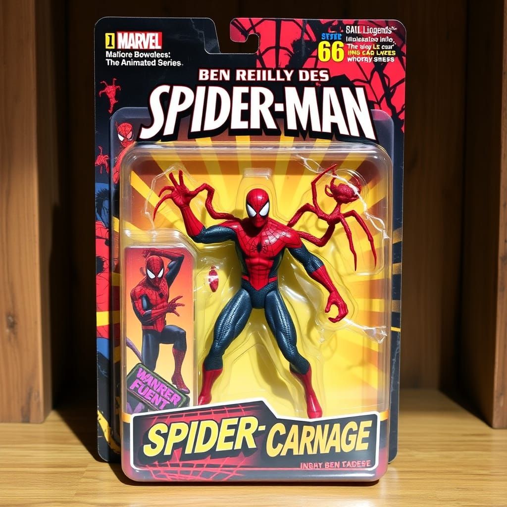 Retro Spider-Carnage Action Figure in 90s Style