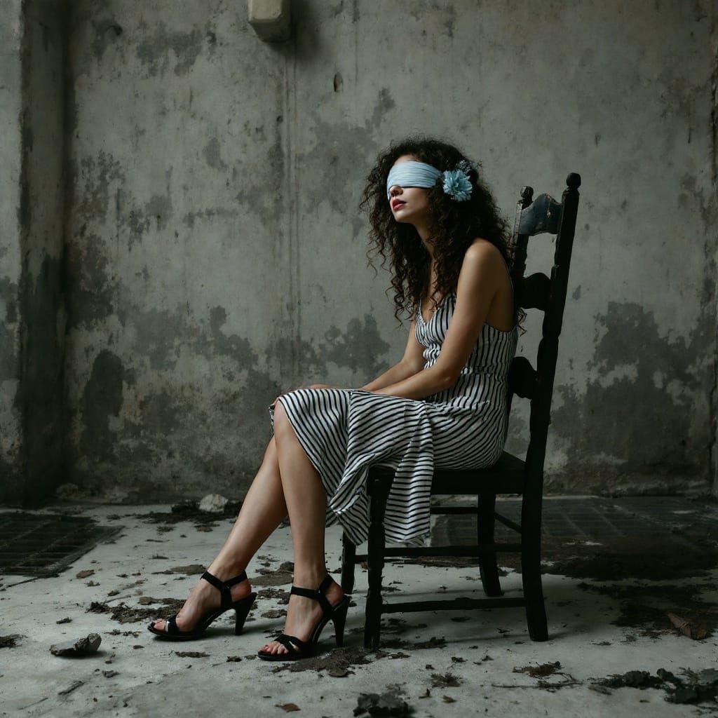 Woman in Striped Dress, Mystical Realism