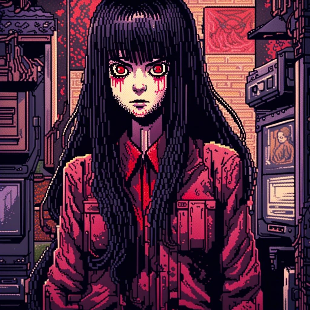 16-bit Pixel Art Tomie in Retro Style