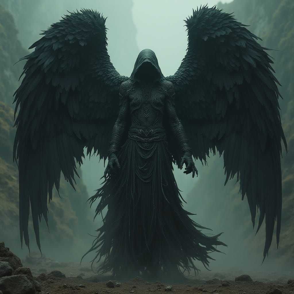 Fallen Angel Semjaza in Surrealist Style